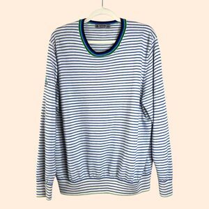 G/FORE Wool Striped Crew Sweater